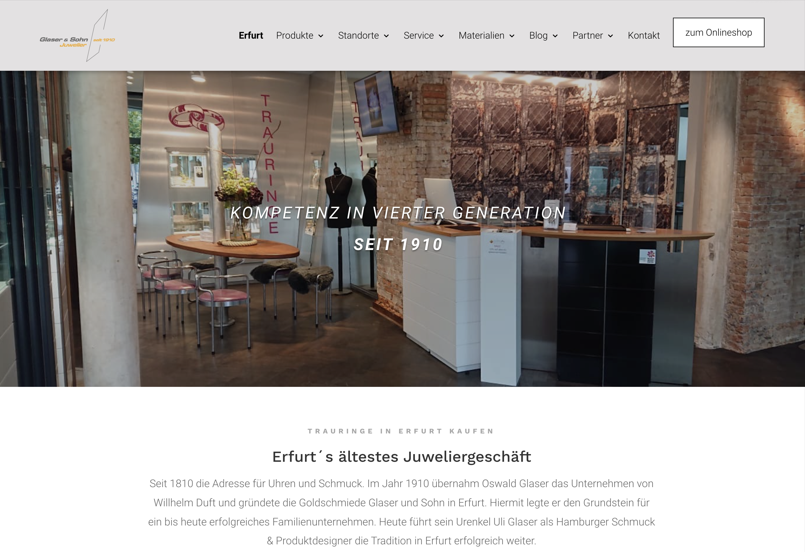 Standortansicht Erfurt auf der Website von Uli Glaser Design